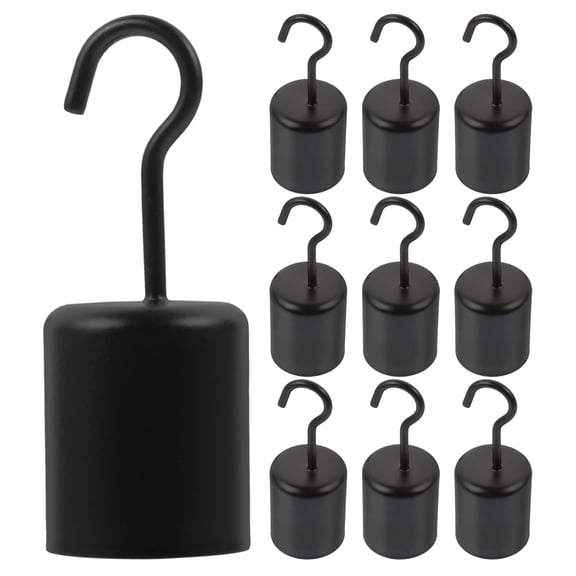 COMPUKAS Black Metal Ceiling Hooks for Lanterns Wind Chimes and Lights 10 Pack