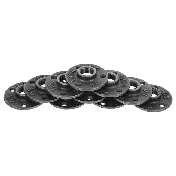 COMPUKAS 10Pcs Black Floor Flange for Furniture Assembly Industrial Style Support