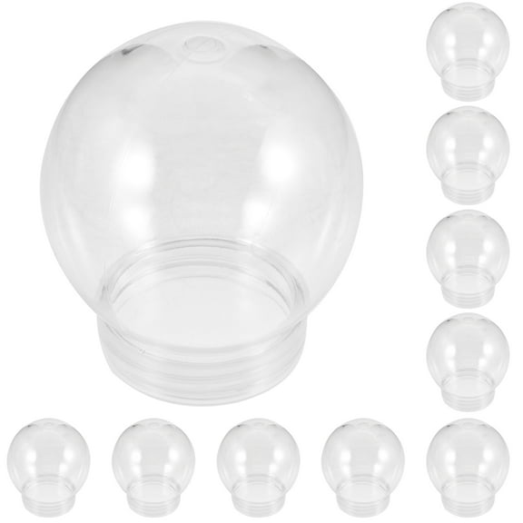COMPUKAS 10Pcs Empty Plastic Water Globes Clear Ball Shape Lightweight DIY Craft Supplies