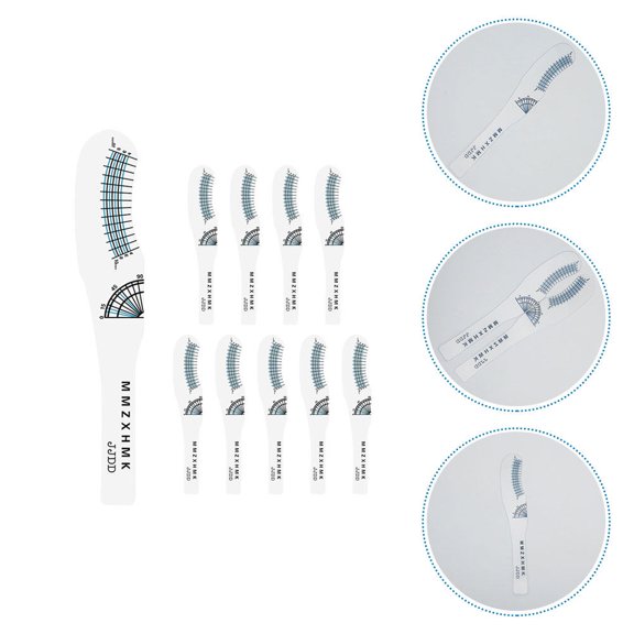 COMPUKAS 10 Pcs Eyelash Ruler Cards, Paperboard Lash Length Measuring Tool for Eyelash Extensions, Makeup Salon Supplies
