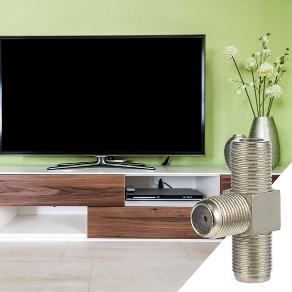 COMPUKAS 10Pcs F Type Female Coaxial Cable Splitter Durable Zinc Alloy 3 Way TV Connector