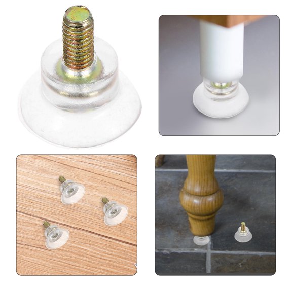COMPUKAS 10Pcs Furniture Glide Pads with Transparent Suction Cups for Stable No Drill Home Protection