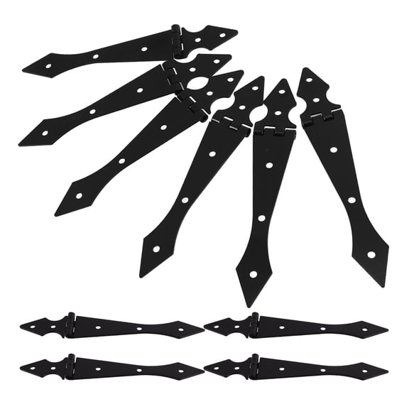 COMPUKAS 10Pcs Iron Garden Gate Hinges Heavy Duty Black Fence Door Replacement Hardware