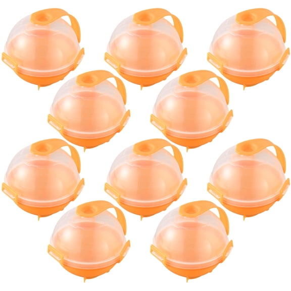 COMPUKAS 10Pcs Ice Ball Making Mold Orange Color for Home and Party Use
