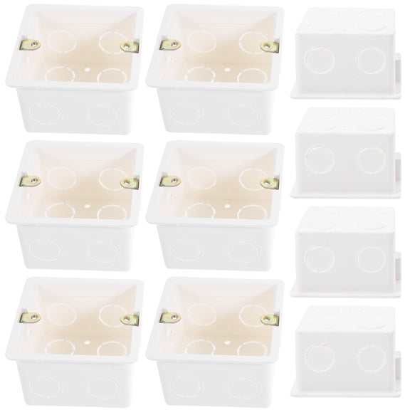 COMPUKAS 10-Pack Square PVC Junction Boxes for Home Electrical Wiring Projects, 8x8x4.6 cm Enclosures
