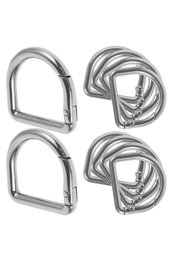 10Pcs Keychain D Ring Black for Secure Fastening on Purse with Daily Use and Bag Assembly