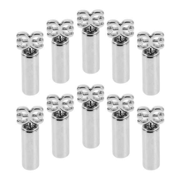 COMPUKAS 10Pcs Metal Drawstring Cord Locks for Pants Plated Silver with Smooth One Hand Clamp Design