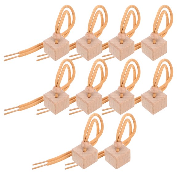 COMPUKAS 10Pcs Perfume Bottle Caps Light Brown Beech Wood Air Freshener Lids for Car Interior Decor