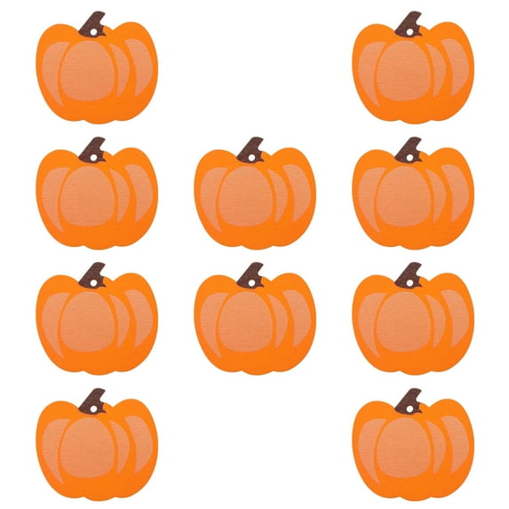 COMPUKAS 10pcs Orange Pumpkin Wood Slices Blank Cutouts for Crafts Decorations