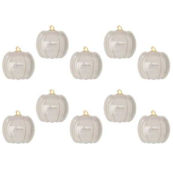 COMPUKAS 10-Pack Pumpkin Paper Plates for Parties, Disposable Tableware, Festive Dinner Plates for Fall Celebrations