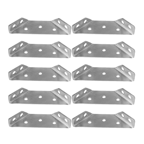 COMPUKAS 10Pcs Stainless Steel Corner Brace Angle Brackets, L Shape Right Angle Shelf Cabinet Support Hardware Kit