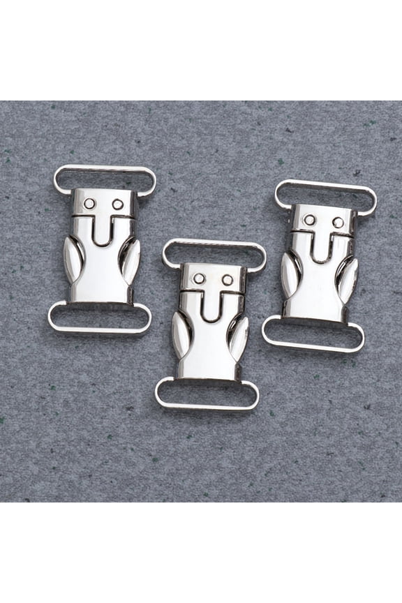 10Pcs Stainless Steel Fixed Buckle Silver Side Release Buckles for Custom Labeling
