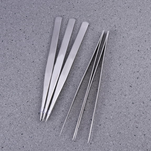 COMPUKAS 10Pcs Stainless Steel Tweezers with Straight Tip for Durable Sewing Clips