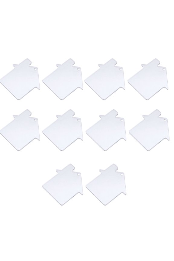 10Pcs White Acrylic Blank Keychain Charms House Shape DIY Accessories with Hole