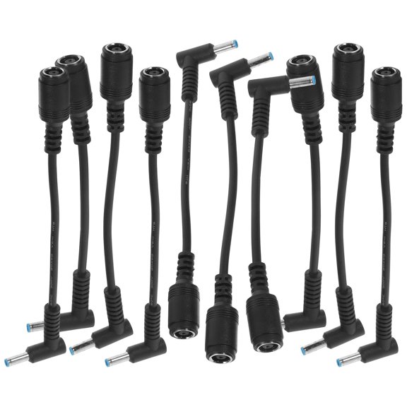 COMPUKAS 10pcs Power Adapter Black Plastic Female To Male Plug Adapter For Tablet
