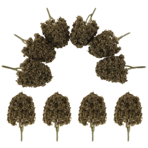 COMPUKAS 10pcs Miniature Plastic Simulation Trees for Dioramas, Model Railroads, Train Sets, and Craft Projects