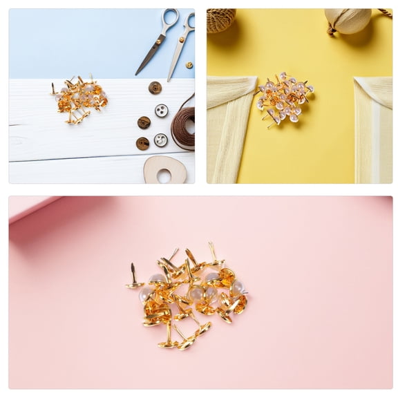 COMPUKAS 120Pcs Metal Scrapbooking Brads with Two Legged Nails for Secure Attachment in Craft Projects