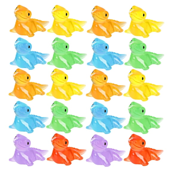 COMPUKAS 120Pcs Resin Animal Figures Assorted Color Decorative Use for Study Areas Nighttime Decor