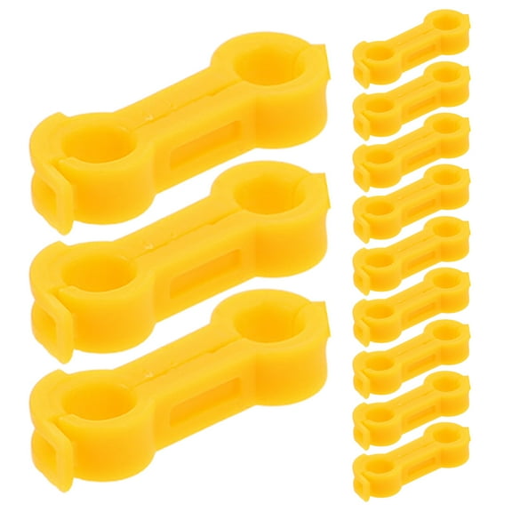 COMPUKAS 12PCS Yellow Plastic Leg Bands for Quails, Bird Identification Hobbles