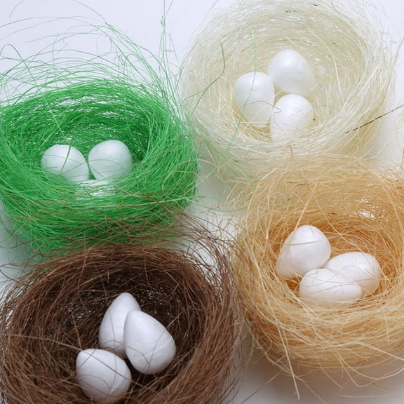 COMPUKAS Easter Egg Nests Assorted Color Natural Hemp Decorative Ornaments for Parties