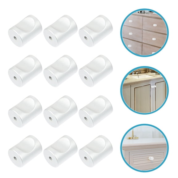 COMPUKAS Cylindrical Furniture Handle Plated Silver Fine Processing Durable Long Use 12Pcs