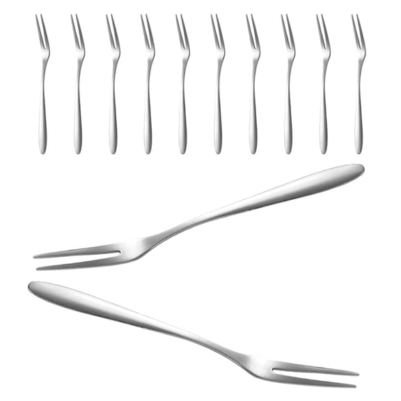 COMPUKAS Mini Crab Forks Stainless Steel Silver 12Pcs For Restaurant Dining
