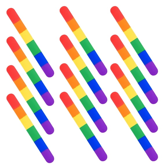 COMPUKAS 12Pcs Assorted Color Silcone Snap Bracelets for Decorations