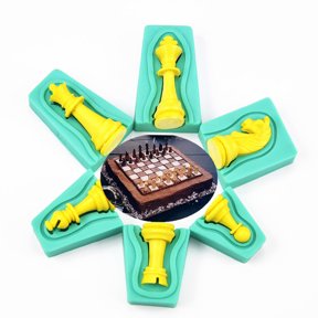 COMPUKAS 12Pcs  Themed Molds for Baking Chess Shape Treats in Silicone