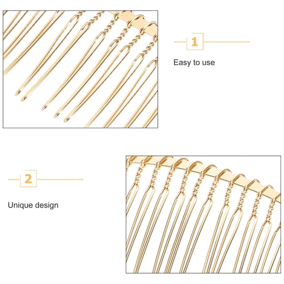 COMPUKAS 12pcs Metal Hair Combs 20 Teeth Structure Hair Styling Tool For Women Formal Events Daily Styling
