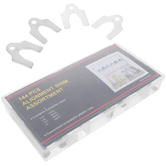 COMPUKAS 144Pcs Car Alignment Body Shims Plated Silver Assortment for Easy Automotive Camber Adjustment