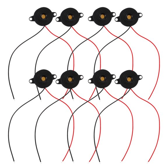 COMPUKAS 15Pcs Compact Black Electric Buzzer Alarm High Decibel Active Piezoelectric Buzzer for Cars