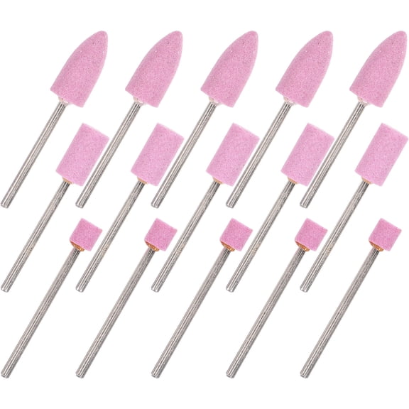 COMPUKAS 15Pcs Pink Conical Polishing Bits For Diy Tools 10mm