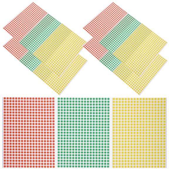 COMPUKAS Adhesive Color Classify Stickers for Home School Office 15Sheets