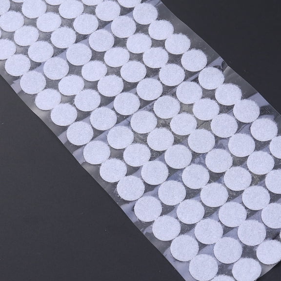 COMPUKAS 15mm White Double Sided Dot Hook Tape Strong 50 Pairs