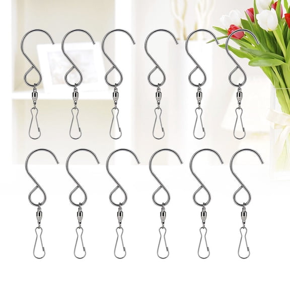 COMPUKAS 16Pack Stainless Steel Rotating Display Hook for Indoor and Outdoor Use