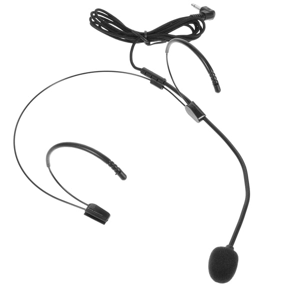COMPUKAS Flexible Wired Microphone Headset Microphone Black 1Set