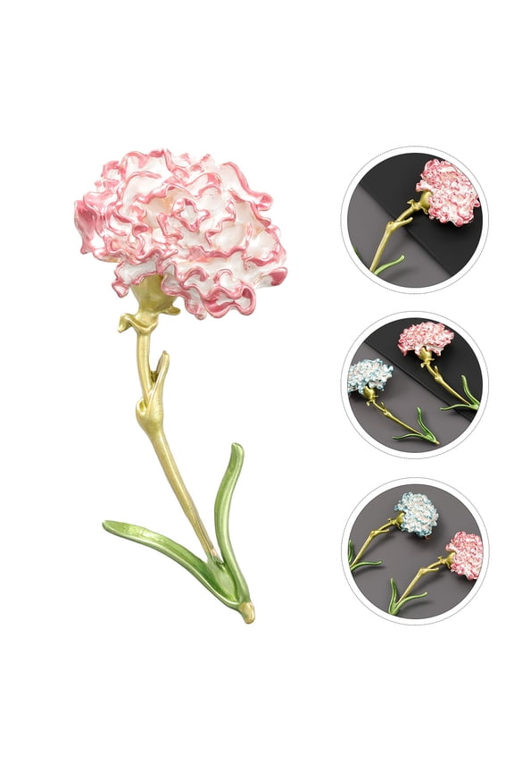 1Pack Design Alloy Brooch Carnation Shape for Formal Wear and Casual Wear