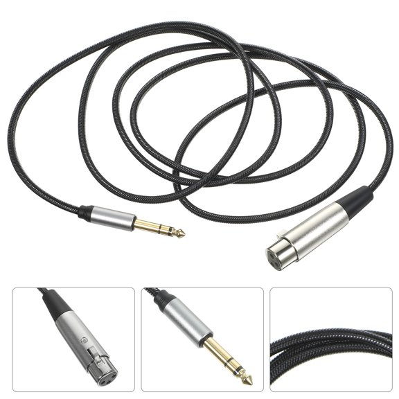 COMPUKAS Microphone Adaptor Audio Adapter Cable Black 1Pack 81.5x0.6x0.6in