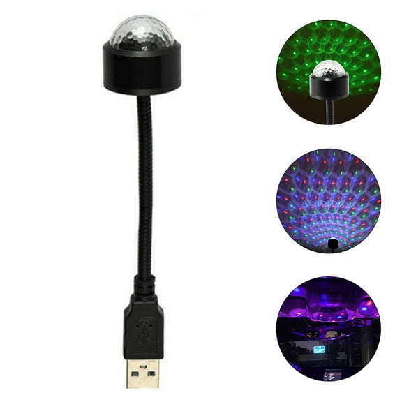 COMPUKAS 1Pack Modern Round Abs Music Rhythm Ball Lamp for Car Use and Home Decoration in Black 19x0.3937x1.02in