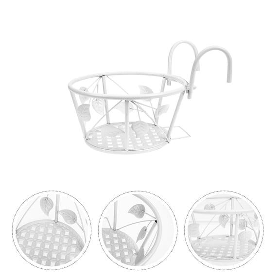 COMPUKAS 1Pack White Iron Flowerpot Rack for European Style Home Decoration