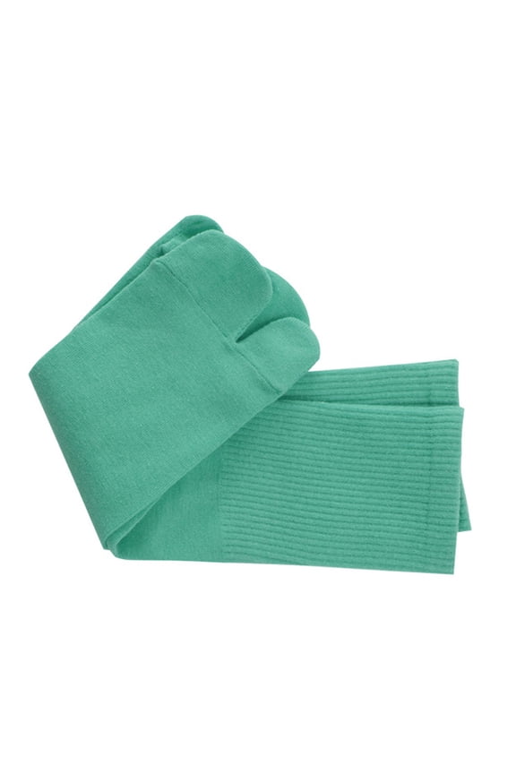 1 Pair Comfortable Cotton Japanese Two-Toe Socks Green Breathable Stretchy Elastic Fit