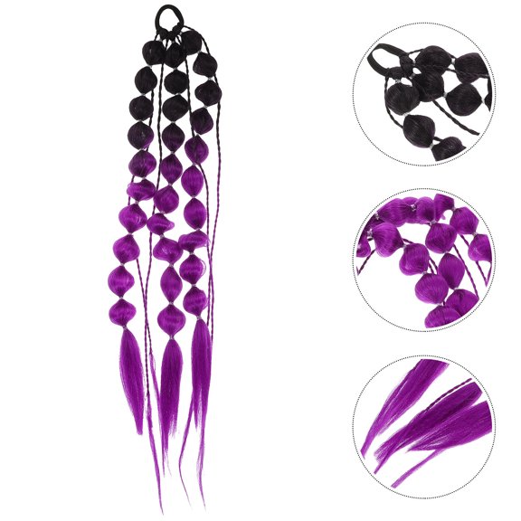 COMPUKAS 1Pair Handwoven Bubble Ponytail Extension Wig Perfect for Photoshoots and Events