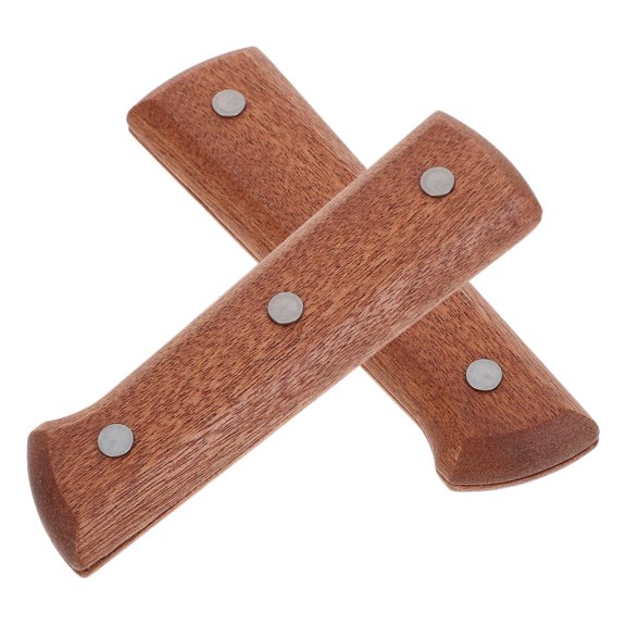 COMPUKAS 1Pair Solid Wood Chopper Handle with Predrilled Holes for Kitchen Use and Stable Grip
