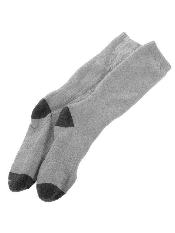 Smart Heating Socks Grey Cotton Portable Winter Comfort 1Pair