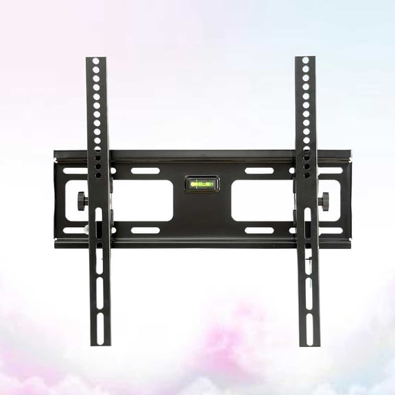 COMPUKAS 1Pc Adjustable Black TV Wall Mount Bracket for Slim LCD Tvs with 15 Degree Tilt and Stable Metal Frame
