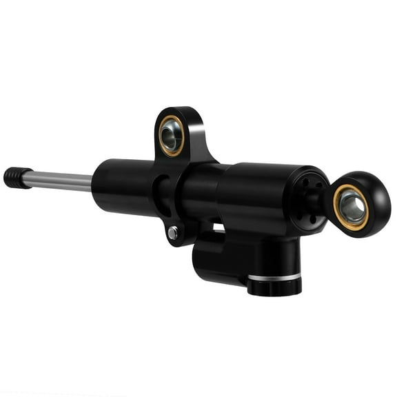 COMPUKAS 1Pc Aluminum Alloy Steering Stabilizer Black Motorcycle Accessory Easy Installation