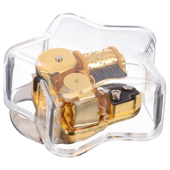 COMPUKAS 1Pc DIY Clockwork Music Box Transparent Acrylic Musical Mechanism for Table Or Bookshelf