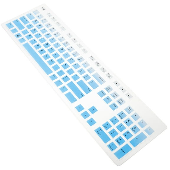 COMPUKAS 1Pc Gradient Blue Keyboard Cover for Desktop with Protective Function 17.3x5.1x0.1in