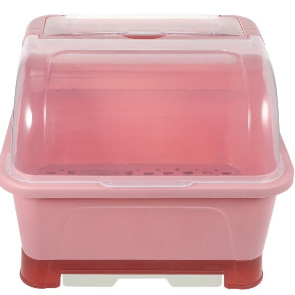 COMPUKAS Cutlery Draining Box Green PP Material Transparent Lid Kitchen Storage