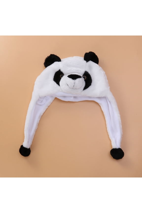 Plush Animal Cartoon Hat White Multi-Color Warm Winter Cap for Show Performance and Outdoor